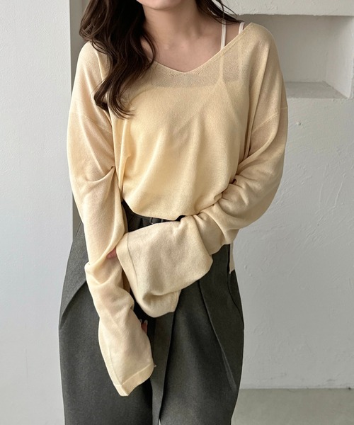 apres jour clair(アプレジュールクレア)の「【apres jour clair】オーバーサイズラメシアーニット(ニット/セーター・レディース・オレンジ系その他/クリーム/グレー・フリー/X-LARGE)」の17枚目の写真