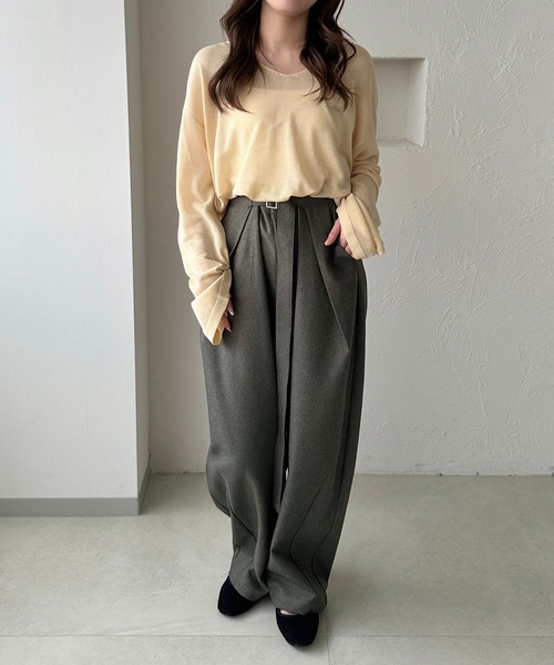 apres jour clair(アプレジュールクレア)の「【apres jour clair】オーバーサイズラメシアーニット(ニット/セーター・レディース・オレンジ系その他/クリーム/グレー・フリー/X-LARGE)」の9枚目の写真