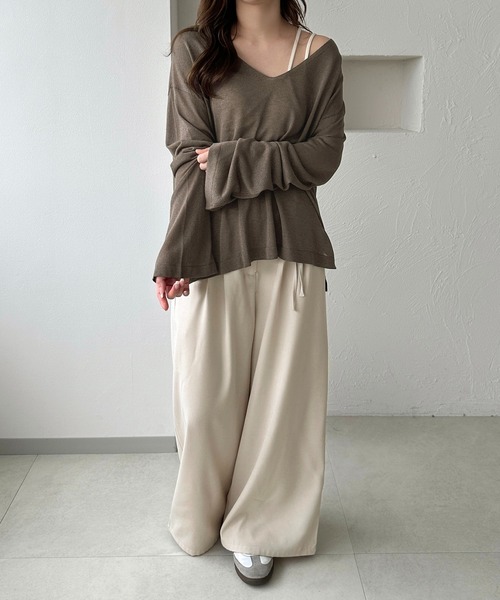apres jour clair(アプレジュールクレア)の「【apres jour clair】オーバーサイズラメシアーニット(ニット/セーター・レディース・オレンジ系その他/クリーム/グレー・フリー/X-LARGE)」の14枚目の写真