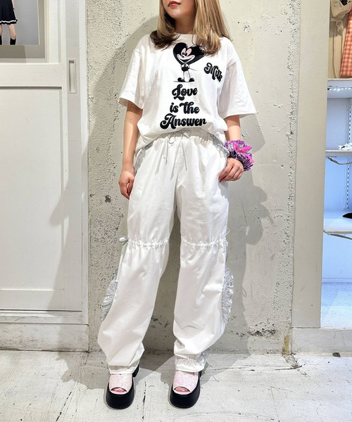 ミルク　ポンです❗️アルベロベロ　裾に可愛いブタちゃんのパンツ アルベロベロ ⭐️ 裾がブタさんのお顔のサルエルパンツ - メルカリ