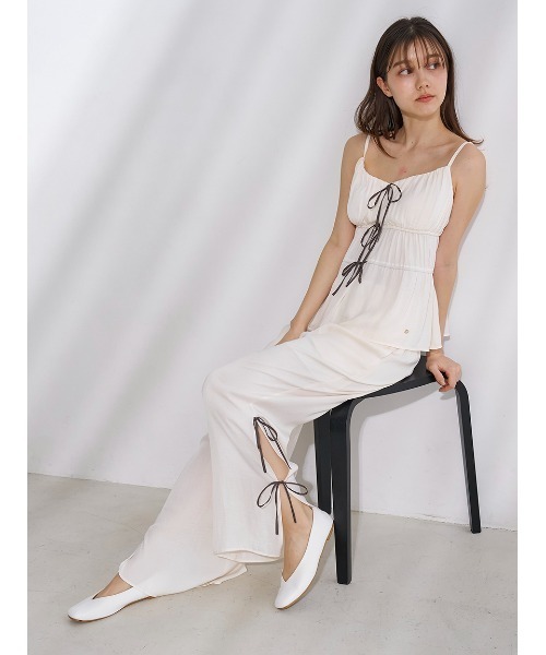 ジェラートピケ♡サテンカップインキャミソールとロングパンツ gelato pique（ジェラートピケ）の「サテンカップイン