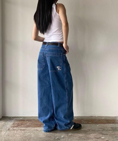 CERCA(チェルカ)の「【 MEMECLE / メメクル 】ワイド リラックスデニムパンツ(デニムパンツ・レディース・ブルー・L/S/M)」の1枚目の写真