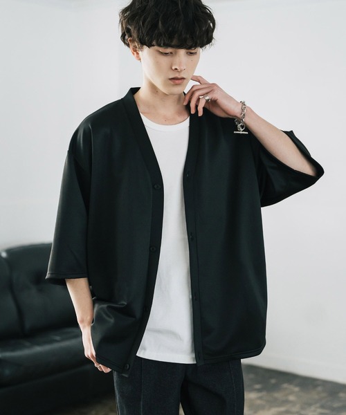 Rocky Monroe（ロッキーモンロー）の「接触冷感 ポンチストレッチオーバーサイズ半端丈カーディガン（カーディガン/ボレロ・メンズ・チャコール/グレー/ネイビー/ブラック・XL/L/M）」の14枚目の写真