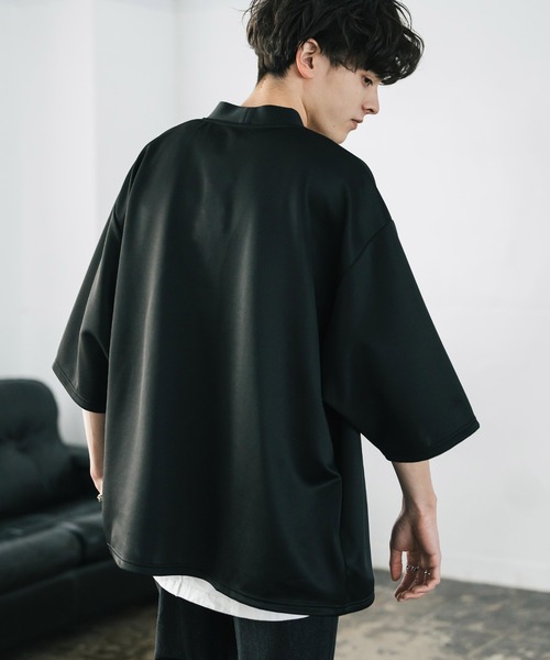 Rocky Monroe（ロッキーモンロー）の「接触冷感 ポンチストレッチオーバーサイズ半端丈カーディガン（カーディガン/ボレロ・メンズ・チャコール/グレー/ネイビー/ブラック・XL/L/M）」の15枚目の写真