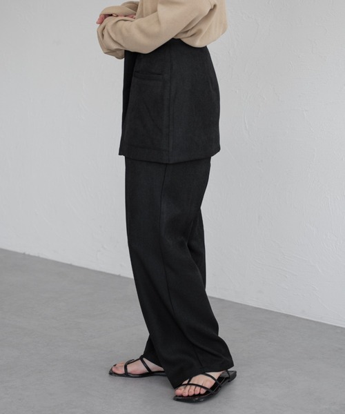 raffime（ラフィミー）の「[取り外し可能] 2WAYラップレイヤードパンツ（スラックス・レディース・グレー系その他/ブラック・MEDIUM/SMALL）」の6枚目の写真