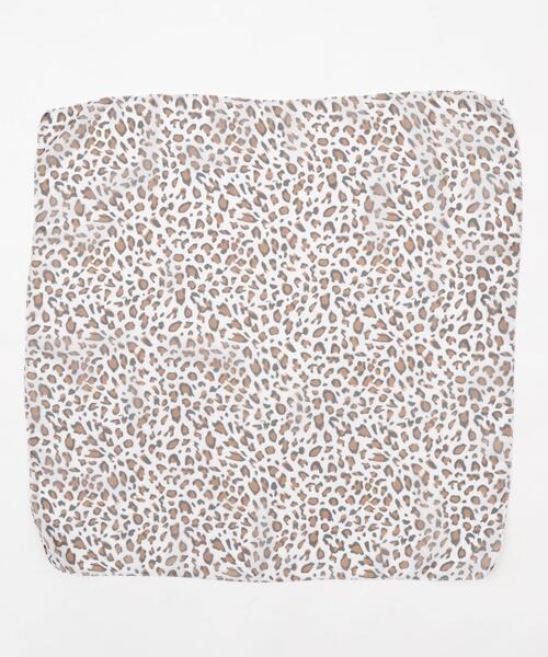 WEGO（ウィゴー）の「WEGO/レオパードシアースカーフ（バンダナ/スカーフ・レディース・ベージュ/ベージュ系その他/ホワイト/ブラウン・FREE）」の2枚目の写真