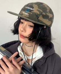 lilful（リルフル）の「迷彩柄 ドローコード フロントロゴ ジェットマウンテンキャップ（キャップ）」