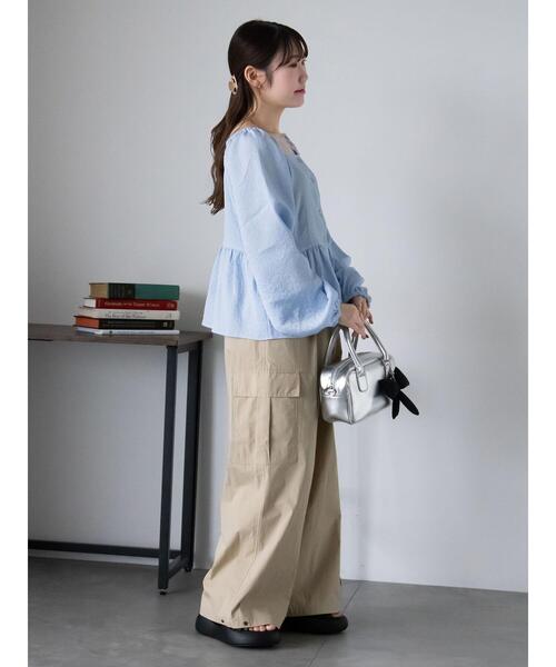 ehka sopo(エヘカソポ)の「ダブルウエストカーゴパンツ(その他パンツ・レディース・カーキ/モカ/ベージュ・F)」の14枚目の写真