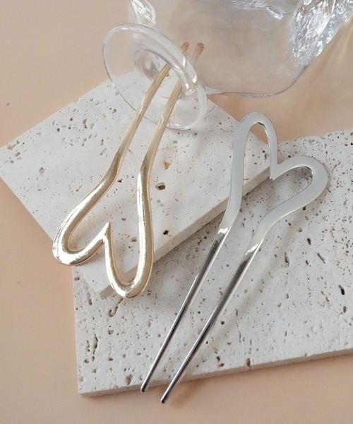 セール】【 Port / ポート 】 シャープライン メタル ハート かんざし