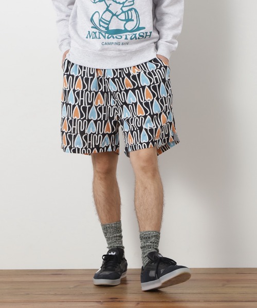 MANASTASH(マナスタッシュ)の「MANASTASH/マナスタッシュ/GAUZE MANALOHA SHORT(その他パンツ・メンズ・ブラック/レッド/オレンジ・S/M/L/XL)」の1枚目の写真