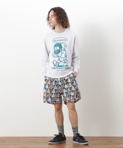 MANASTASH(マナスタッシュ)の「MANASTASH/マナスタッシュ/GAUZE MANALOHA SHORT(その他パンツ・メンズ・ブラック/レッド/オレンジ・S/M/L/XL)」の4枚目の写真
