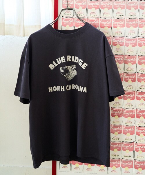 FREAK'S STORE(フリークスストア)の「限定展開 アニマル カレッジ 半袖 Tシャツ(Tシャツ/カットソー・レディース・スミクロ/オレンジ/ネイビー/ライトグレー/ブラック/ライトベージュ/オフホワイト/ナチュラル・フリ-)」の4枚目の写真