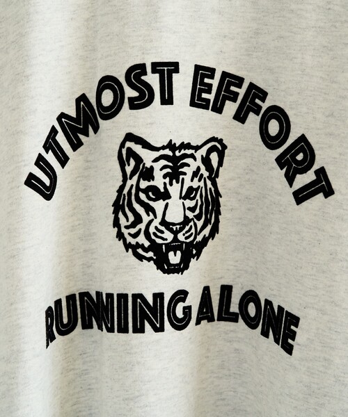 FREAK'S STORE(フリークスストア)の「限定展開 アニマル カレッジ 半袖 Tシャツ(Tシャツ/カットソー・レディース・スミクロ/オレンジ/ネイビー/ライトグレー/ブラック/ライトベージュ/オフホワイト/ナチュラル・フリ-)」の16枚目の写真