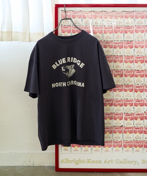 FREAK'S STORE(フリークスストア)の「限定展開 アニマル カレッジ 半袖 Tシャツ(Tシャツ/カットソー・レディース・スミクロ/オレンジ/ネイビー/ライトグレー/ブラック/ライトベージュ/オフホワイト/ナチュラル・フリ-)」の19枚目の写真