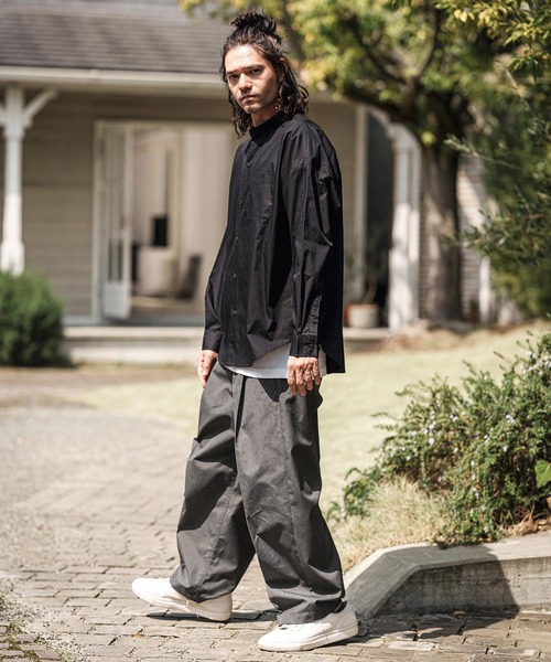 CAMBIO(カンビオ)の「mp13626- 撥水ウェザー1タックワイドイージーバレルパンツ(その他パンツ・メンズ・ブラック/杢グレー/ライトベージュ・S/M/L/XL)」の15枚目の写真