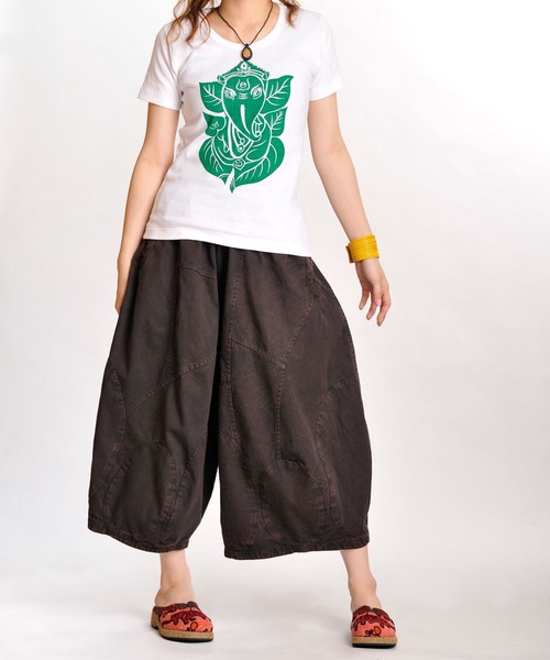 MARAI(マーライ)の「ハンパ丈ワイドパンツ クロップド丈 イージーパンツ(その他パンツ・レディース・ブラック/ブラウン系・FREE)」の7枚目の写真