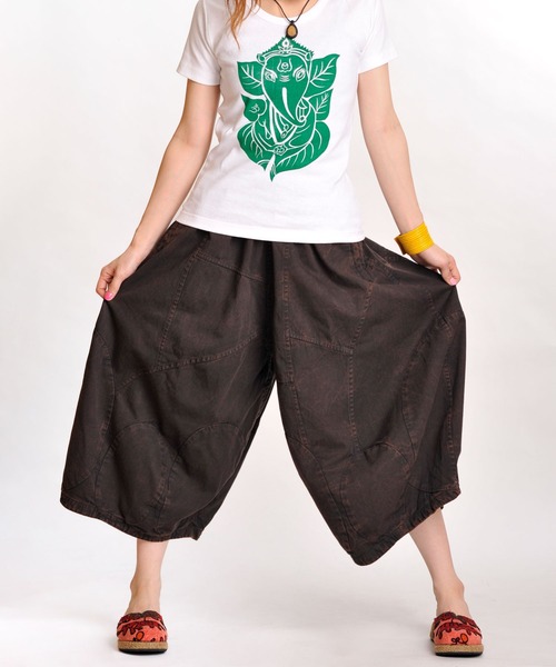 MARAI(マーライ)の「ハンパ丈ワイドパンツ クロップド丈 イージーパンツ(その他パンツ・レディース・ブラック/ブラウン系・FREE)」の10枚目の写真