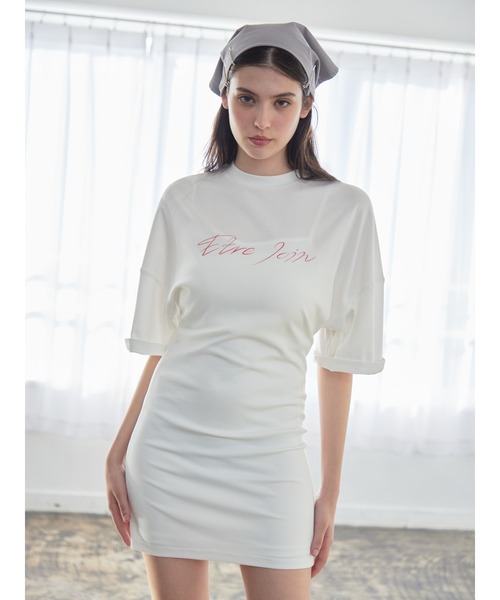 etre loin（エトルワン）の「Logo T-shirt dress（Tシャツ/カットソー・レディース・グレー/ブラック/ホワイト・M）」の2枚目の写真