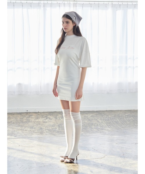 etre loin（エトルワン）の「Logo T-shirt dress（Tシャツ/カットソー・レディース・グレー/ブラック/ホワイト・M）」の6枚目の写真