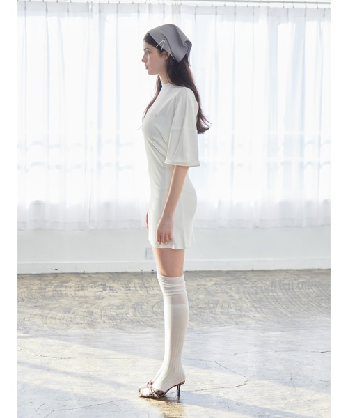 etre loin（エトルワン）の「Logo T-shirt dress（Tシャツ/カットソー・レディース・グレー/ブラック/ホワイト・M）」の7枚目の写真