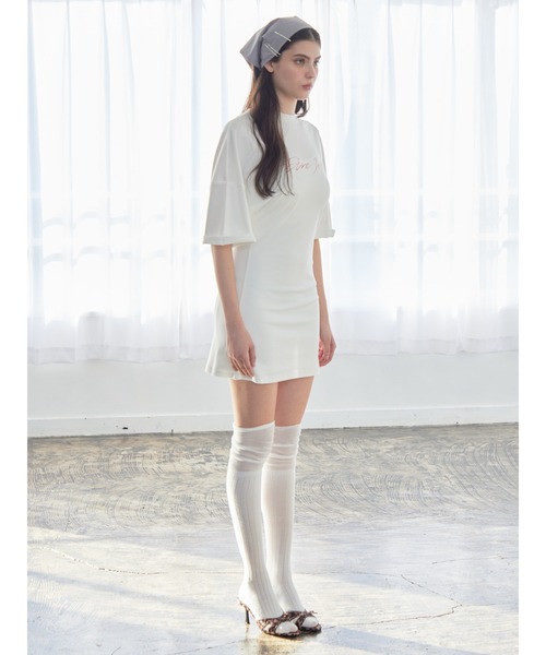 etre loin（エトルワン）の「Logo T-shirt dress（Tシャツ/カットソー・レディース・グレー/ブラック/ホワイト・M）」の10枚目の写真