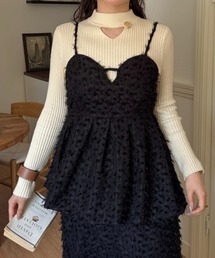 efill（エフィル）の「バック リボン フラワー ジャガード ビスチェ（Tシャツ/カットソー）」