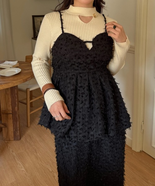 efill(エフィル)の「バック リボン フラワー ジャガード ビスチェ(Tシャツ/カットソー・レディース・ホワイト/アイボリー/ブラック・S/M)」の22枚目の写真