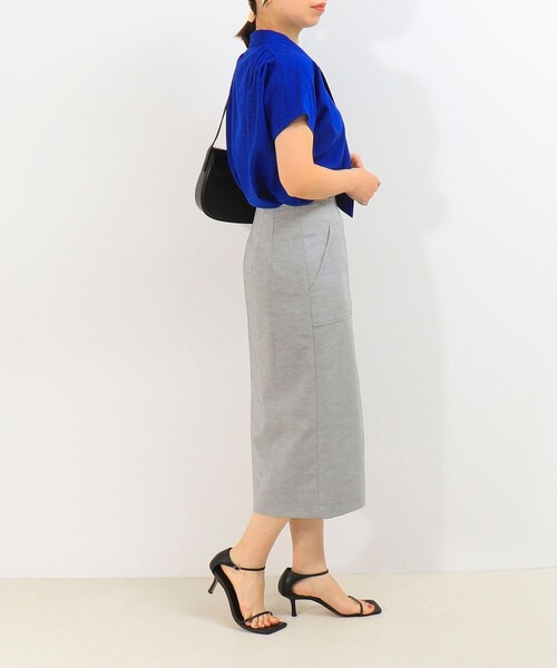 MICO COULIER（ミコクリエ）の「ボディシェルフロントファスナースカート（スカート・レディース・ネイビー/オフホワイト/グレー・38/36）」の12枚目の写真