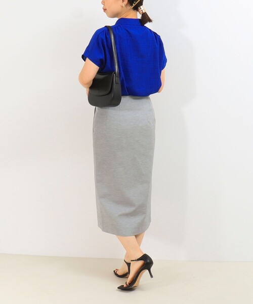 MICO COULIER（ミコクリエ）の「ボディシェルフロントファスナースカート（スカート・レディース・ネイビー/オフホワイト/グレー・38/36）」の13枚目の写真