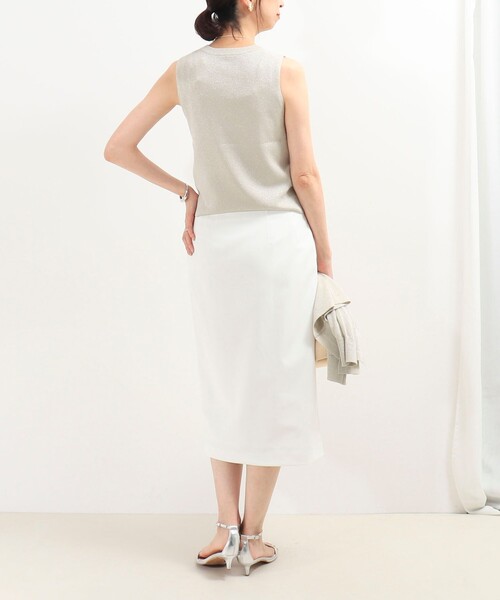 MICO COULIER（ミコクリエ）の「ボディシェルフロントファスナースカート（スカート・レディース・ネイビー/オフホワイト/グレー・38/36）」の16枚目の写真