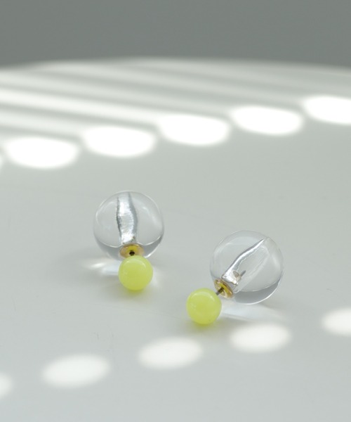 Three Four Time（ｽﾘｰﾌｫｰﾀｲﾑ）の「ネオンカラー×クリアボールキャッチピアス（ピアス（両耳用）・レディース・グリーン/ピンク/イエロー・FREE）」の4枚目の写真