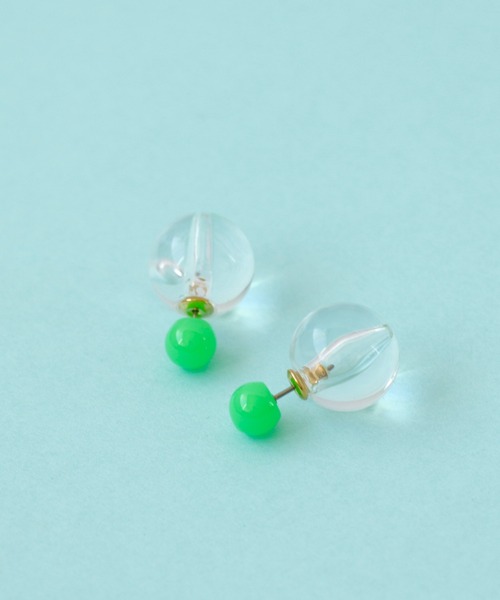 Three Four Time（ｽﾘｰﾌｫｰﾀｲﾑ）の「ネオンカラー×クリアボールキャッチピアス（ピアス（両耳用）・レディース・グリーン/ピンク/イエロー・FREE）」の11枚目の写真