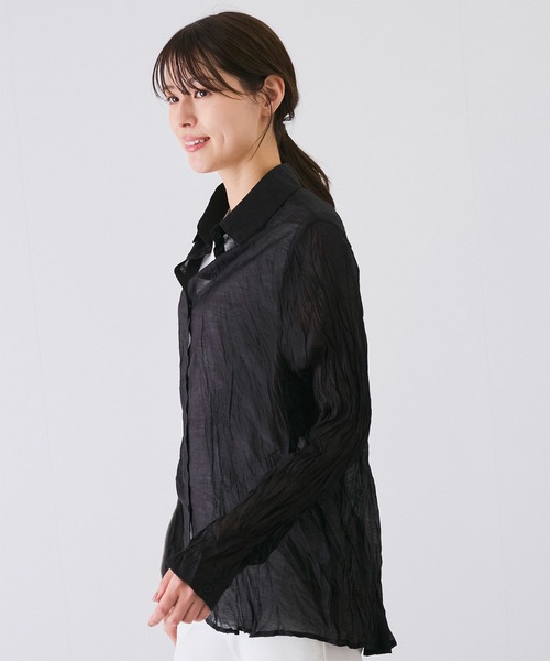 Jayro（ジャイロ）の「ワッシャー加工シャツ（シャツ/ブラウス・レディース・イエロー/ホワイト/ライトグリーン/ブラック/サックスブルー/ピンク系その他・FREE）」の8枚目の写真