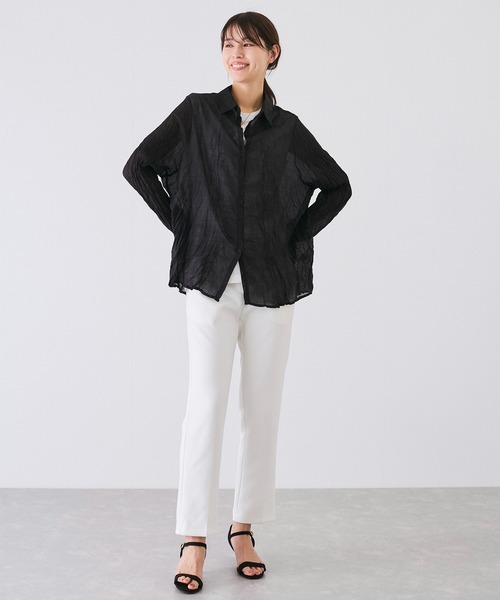 Jayro（ジャイロ）の「ワッシャー加工シャツ（シャツ/ブラウス・レディース・イエロー/ホワイト/ライトグリーン/ブラック/サックスブルー/ピンク系その他・FREE）」の10枚目の写真