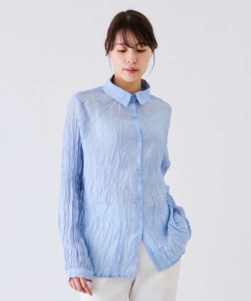 Jayro（ジャイロ）の「ワッシャー加工シャツ（シャツ/ブラウス・レディース・イエロー/ホワイト/ライトグリーン/ブラック/サックスブルー/ピンク系その他・FREE）」の13枚目の写真