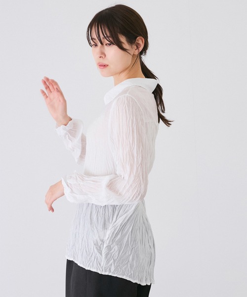 Jayro（ジャイロ）の「ワッシャー加工シャツ（シャツ/ブラウス・レディース・イエロー/ホワイト/ライトグリーン/ブラック/サックスブルー/ピンク系その他・FREE）」の20枚目の写真