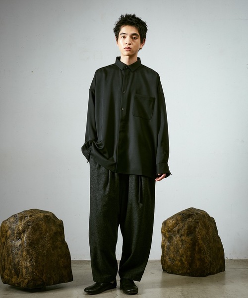 Dulcamara（ドゥルカマラ）の「よそいきワイドBOXシャツ（シャツ/ブラウス・メンズ・ブラック/オリーブ/ネイビー系・0/1）」の4枚目の写真