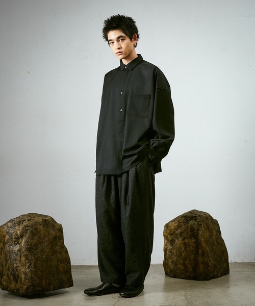 Dulcamara（ドゥルカマラ）の「よそいきワイドBOXシャツ（シャツ/ブラウス・メンズ・ブラック/オリーブ/ネイビー系・0/1）」の6枚目の写真