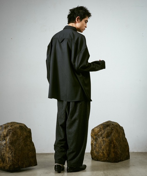 Dulcamara（ドゥルカマラ）の「よそいきワイドBOXシャツ（シャツ/ブラウス・メンズ・ブラック/オリーブ/ネイビー系・0/1）」の7枚目の写真