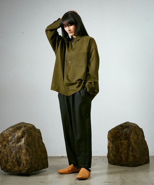 Dulcamara（ドゥルカマラ）の「よそいきワイドBOXシャツ（シャツ/ブラウス・メンズ・ブラック/オリーブ/ネイビー系・0/1）」の8枚目の写真