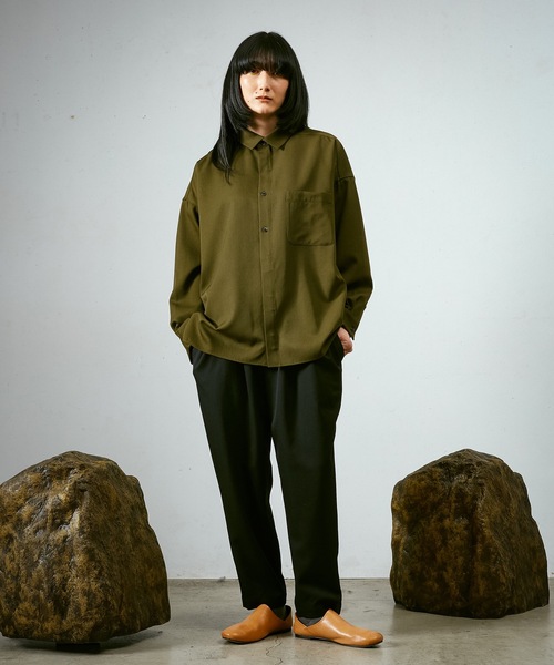 Dulcamara（ドゥルカマラ）の「よそいきワイドBOXシャツ（シャツ/ブラウス・メンズ・ブラック/オリーブ/ネイビー系・0/1）」の12枚目の写真