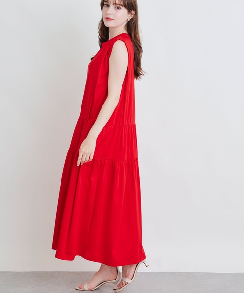 PICCIN（ピッチン）の「ノースリーブティアードカットワンピース（ワンピース・レディース・ブラック/ブルー/レッド/モスグリーン・M）」の14枚目の写真