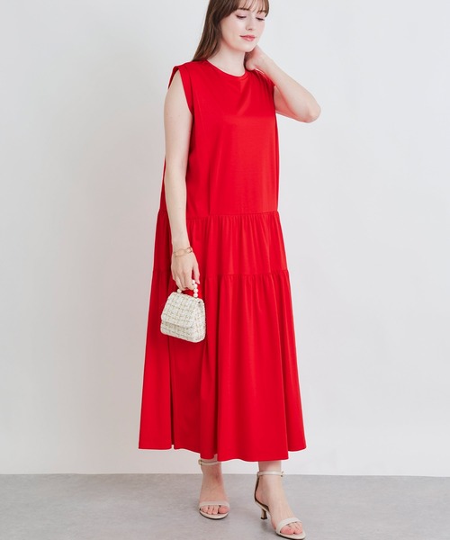 PICCIN（ピッチン）の「ノースリーブティアードカットワンピース（ワンピース・レディース・ブラック/ブルー/レッド/モスグリーン・M）」の16枚目の写真