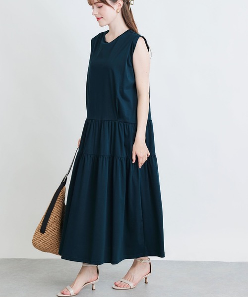 PICCIN（ピッチン）の「ノースリーブティアードカットワンピース（ワンピース・レディース・ブラック/ブルー/レッド/モスグリーン・M）」の10枚目の写真