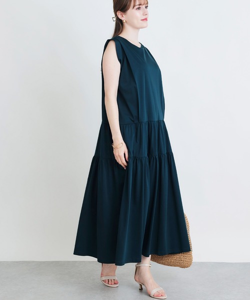 PICCIN（ピッチン）の「ノースリーブティアードカットワンピース（ワンピース・レディース・ブラック/ブルー/レッド/モスグリーン・M）」の12枚目の写真