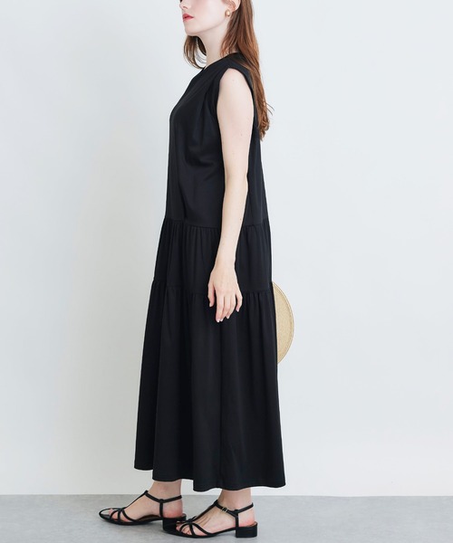 PICCIN（ピッチン）の「ノースリーブティアードカットワンピース（ワンピース・レディース・ブラック/ブルー/レッド/モスグリーン・M）」の6枚目の写真