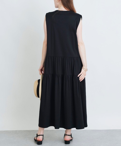 PICCIN（ピッチン）の「ノースリーブティアードカットワンピース（ワンピース・レディース・ブラック/ブルー/レッド/モスグリーン・M）」の7枚目の写真