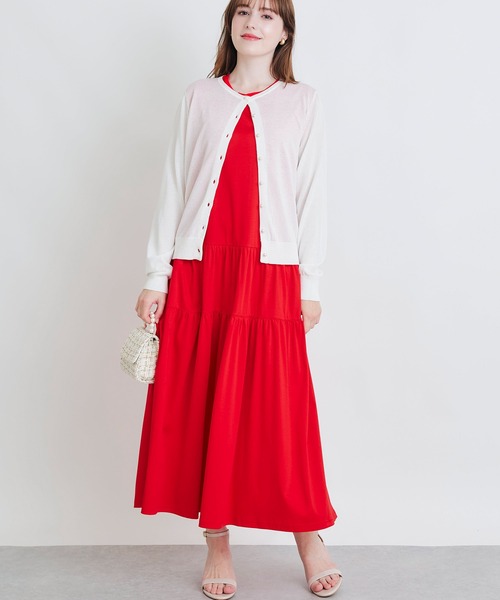 PICCIN（ピッチン）の「ノースリーブティアードカットワンピース（ワンピース・レディース・ブラック/ブルー/レッド/モスグリーン・M）」の17枚目の写真