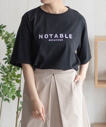 NAVY ロゴ刺繍Tシャツ