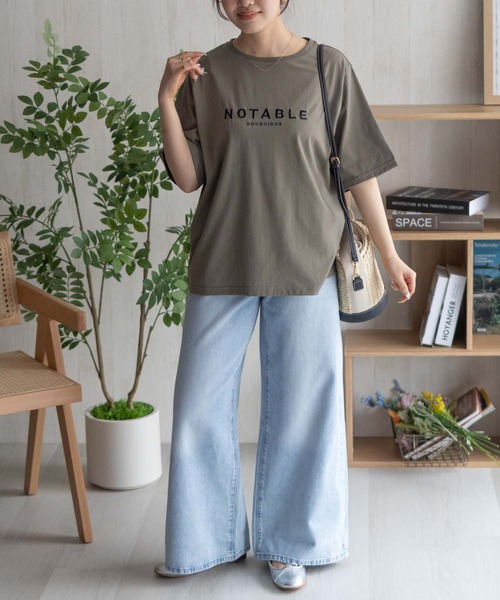NAVY（ネイビー）の「NAVY ロゴ刺繍Tシャツ（Tシャツ/カットソー・レディース・ブラック/オリーブ/モカ・M/L）」の15枚目の写真